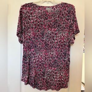 JM Collection from Macy’s pink, blue, white pattern short sleeves top